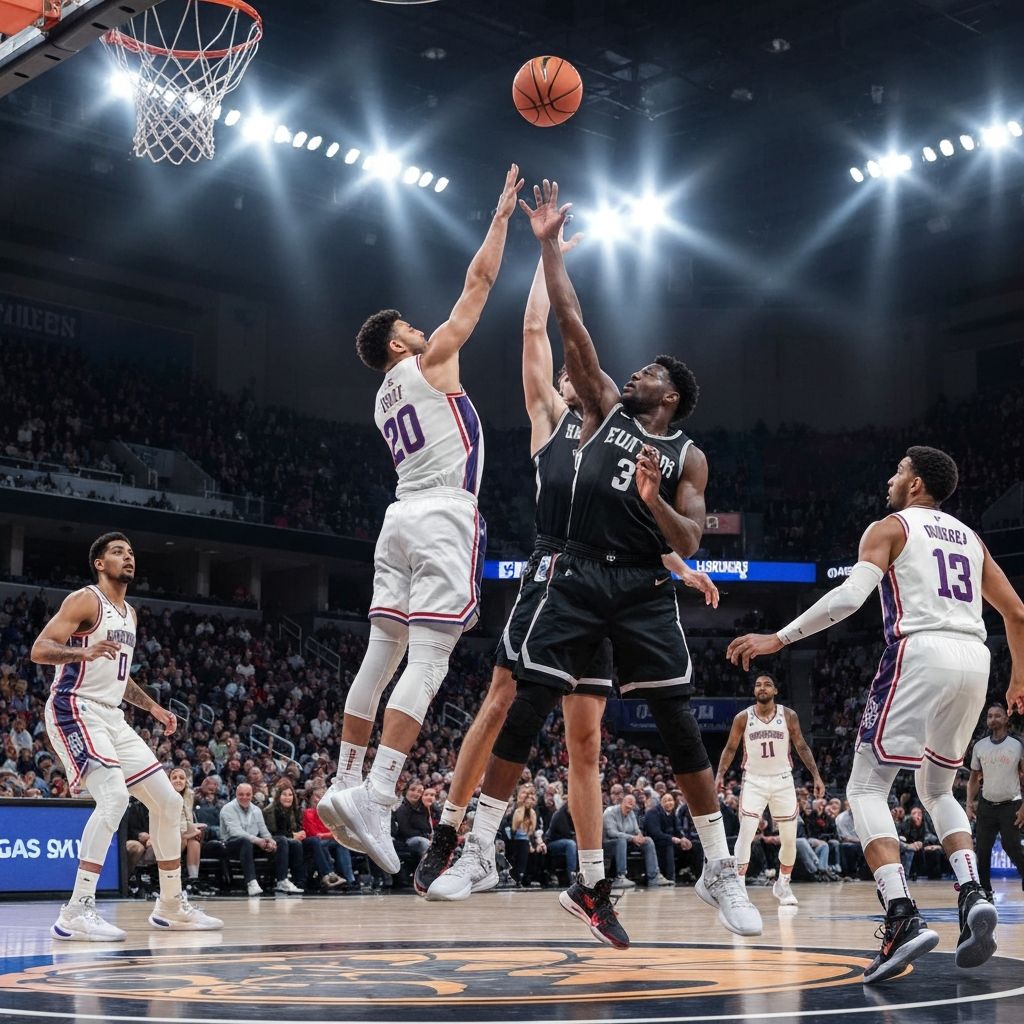 Intense basketball tournament competition